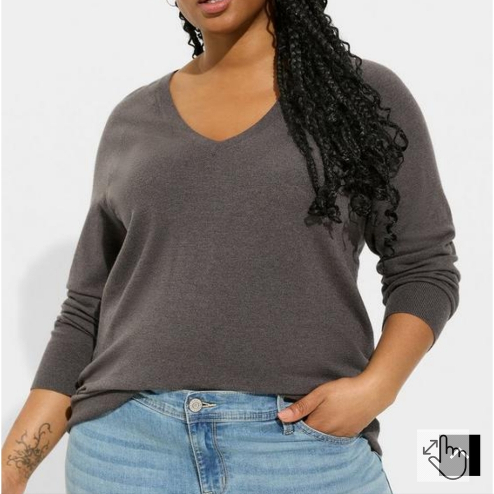 Torrid Everyday Soft V-Neck Raglan Sleeve Sweater